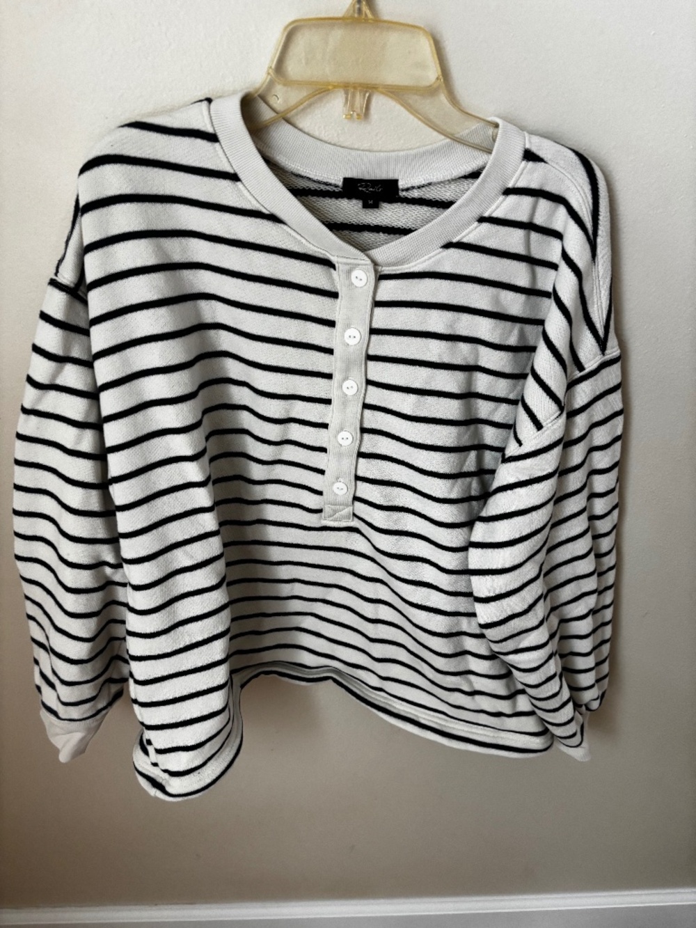 Rails Joan Sailor Stripe cream Navy Cotton Sweatshirt  Medium